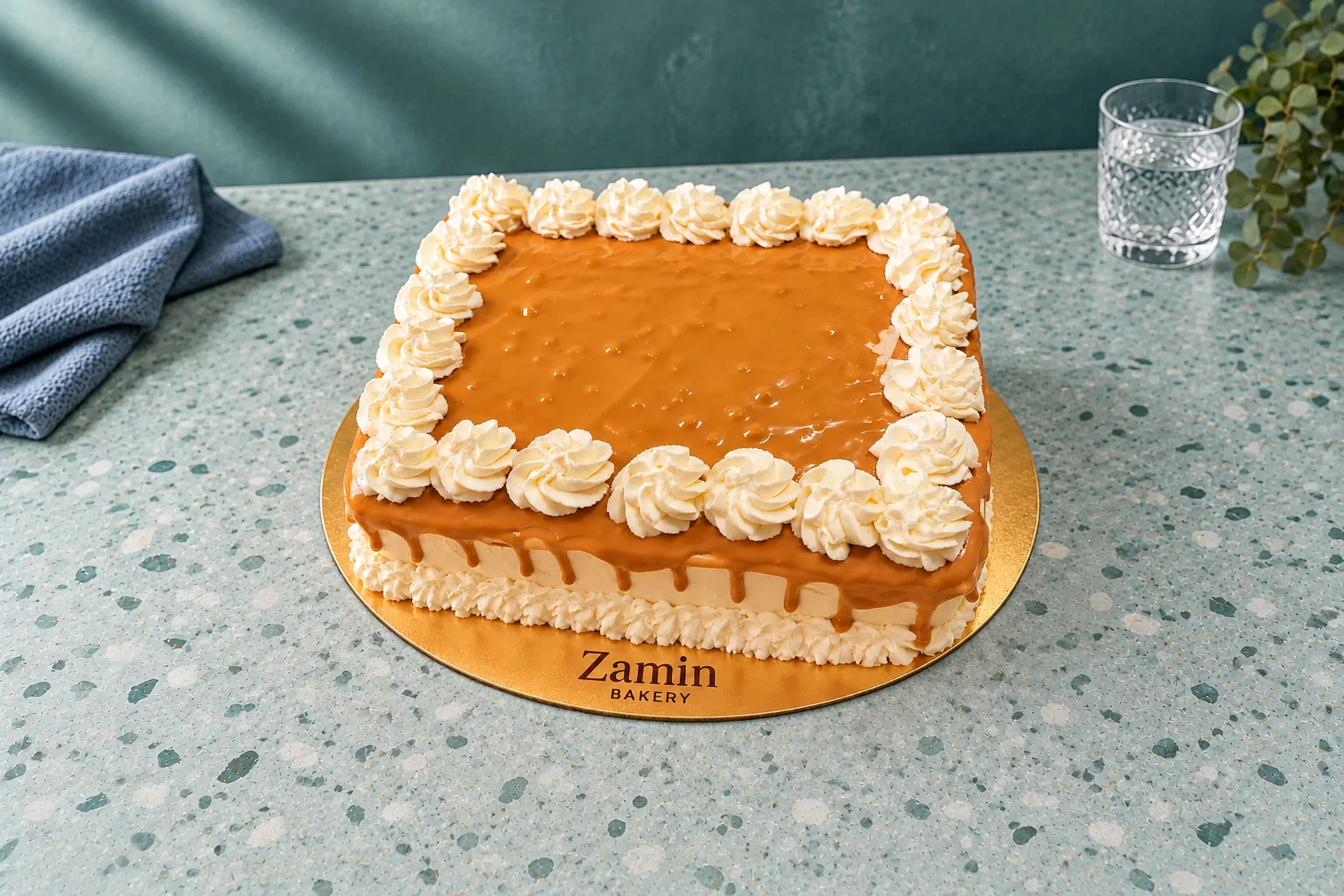 Caramel birthday cake for parties